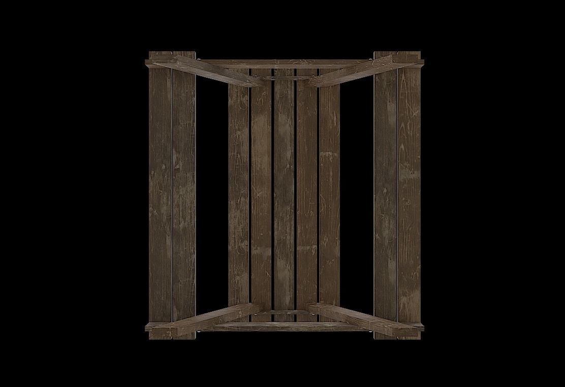 PicnicBench01 wooden picnic table Low-poly 3D model_11