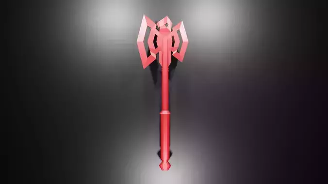 Voxel Axe Low-poly 3D Model