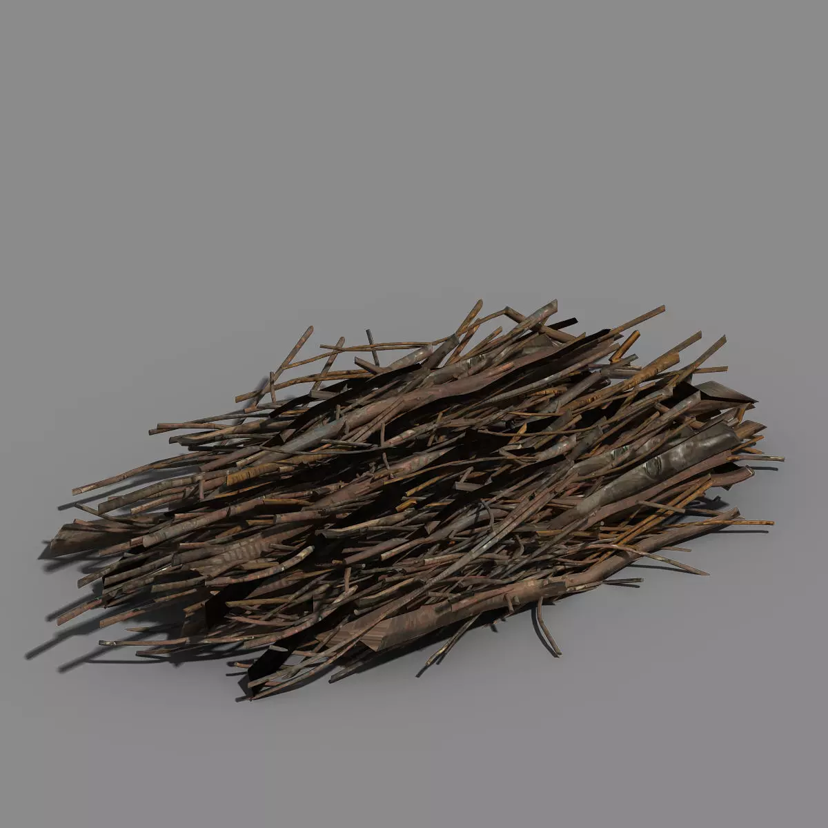 Tang Common objects - firewood stacks 3D model_0