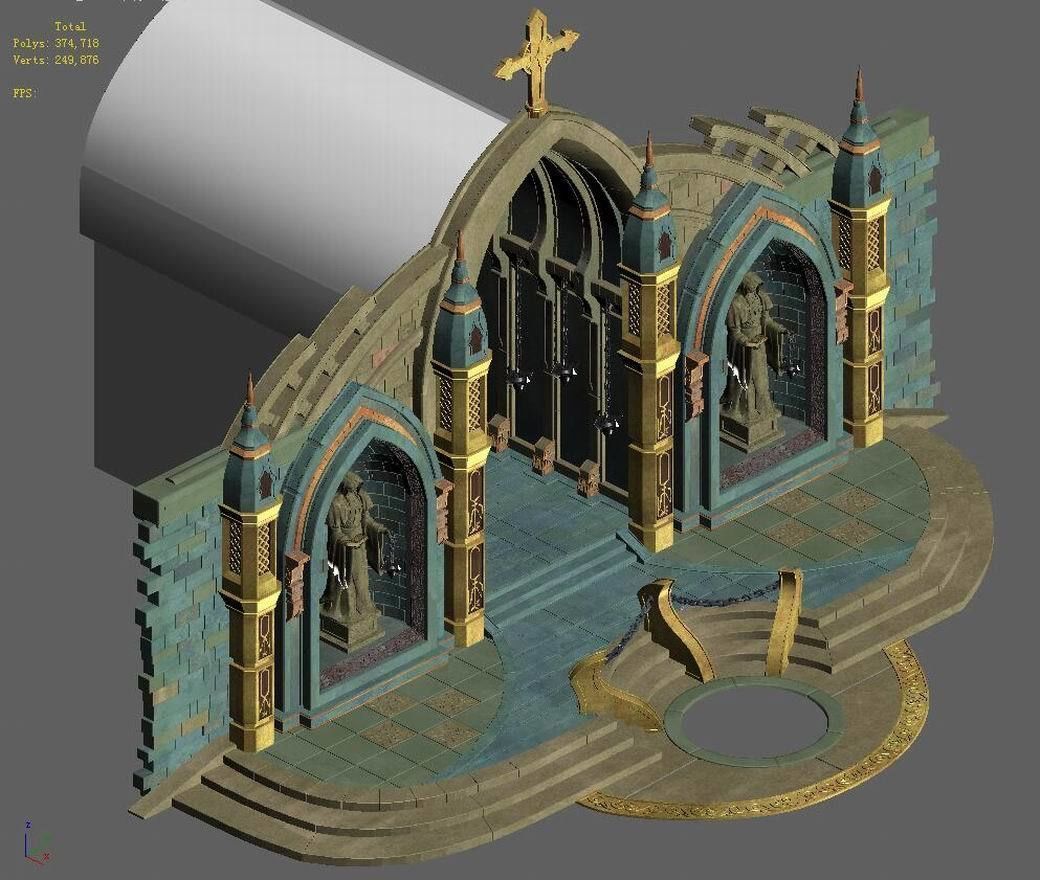 Tang Library - Library Entrance 02 3D model_1