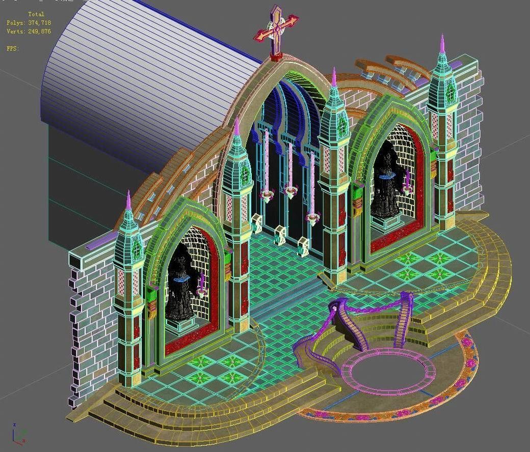 Tang Library - Library Entrance 02 3D model_2