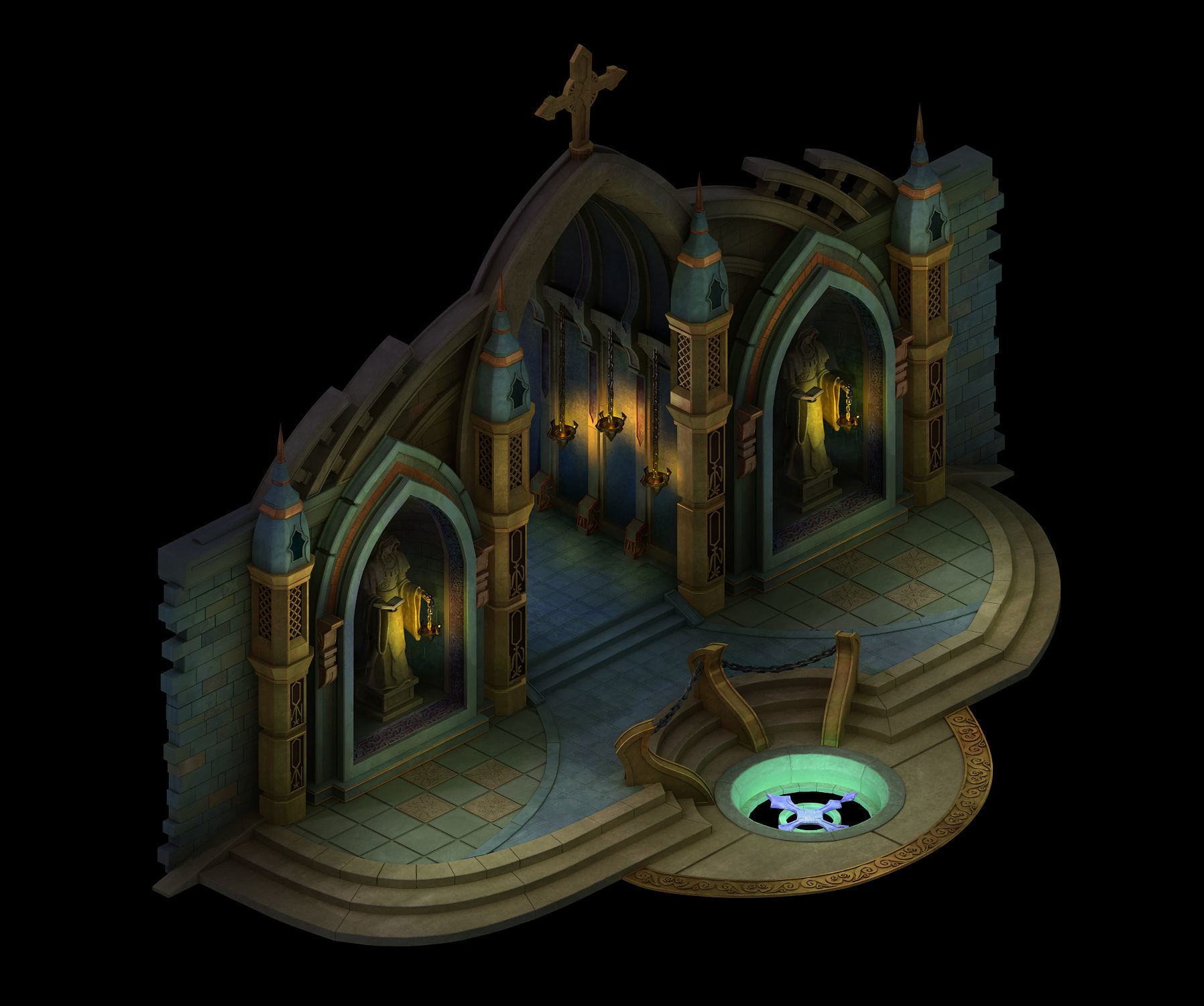 Tang Library - Library Entrance 02 3D model_3