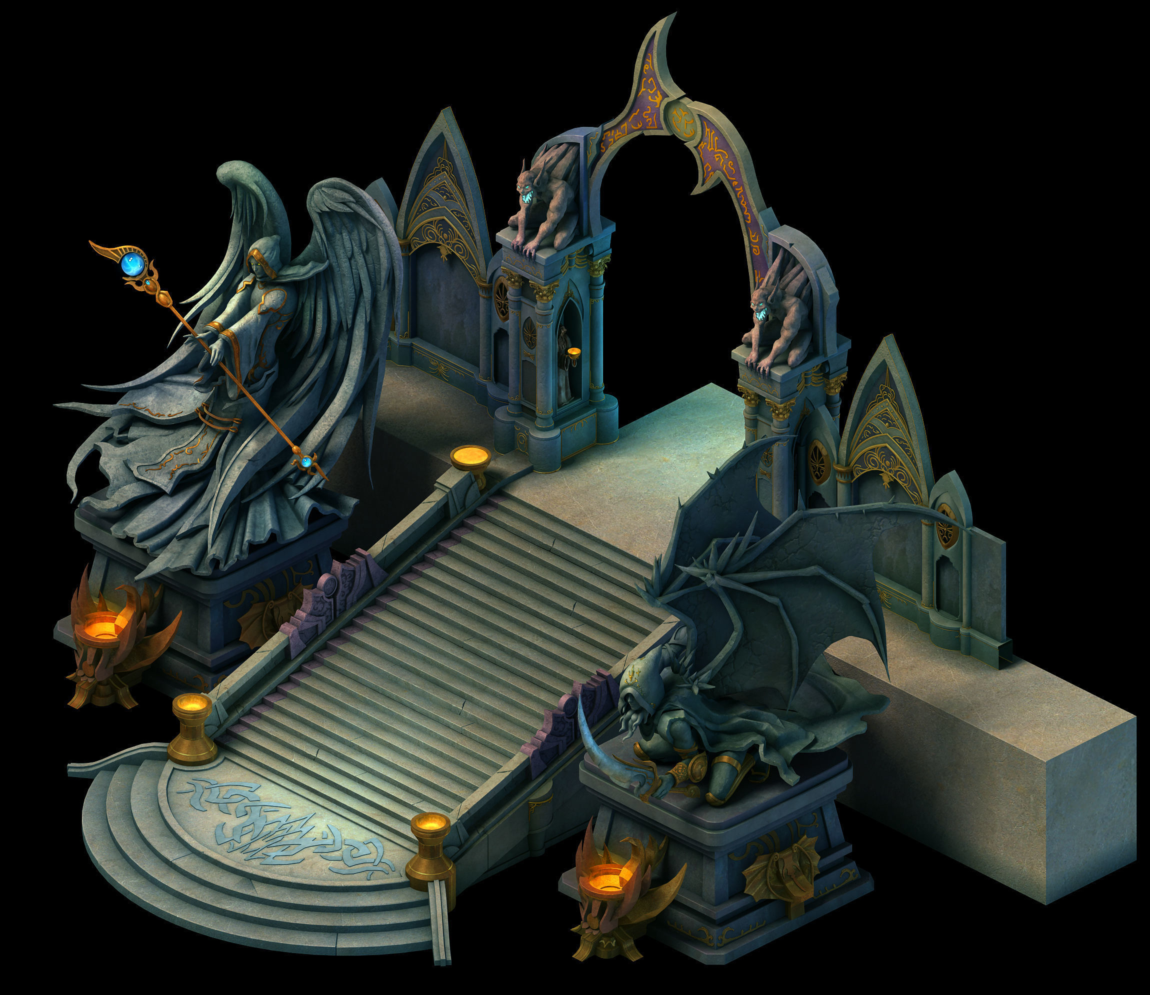 Tang Library - Exit Gate 01 3D model_3