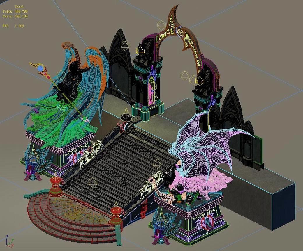 Tang Library - Exit Gate 01 3D model_1