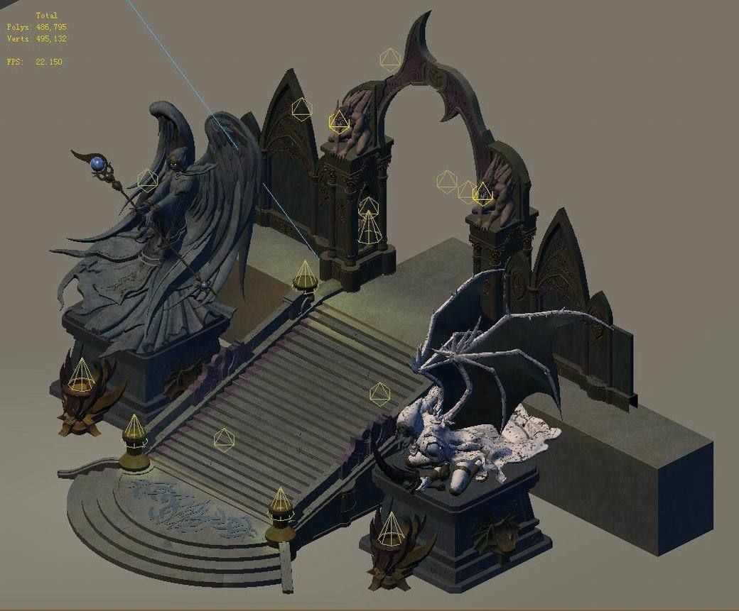 Tang Library - Exit Gate 01 3D model_2