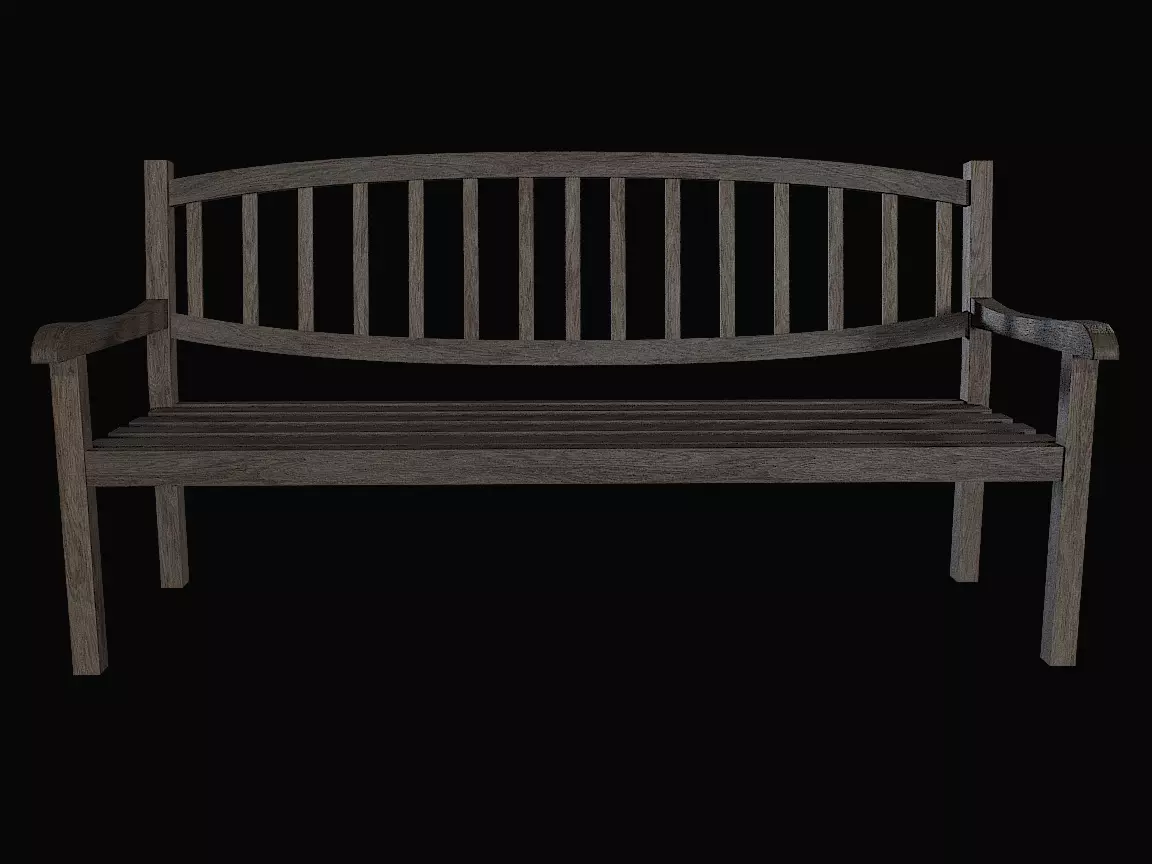 Bench02 wooden bench Low-poly 3D model
