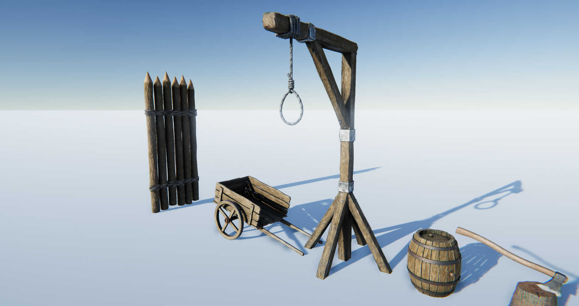 Medieval Props Set Low-poly 3D model_4