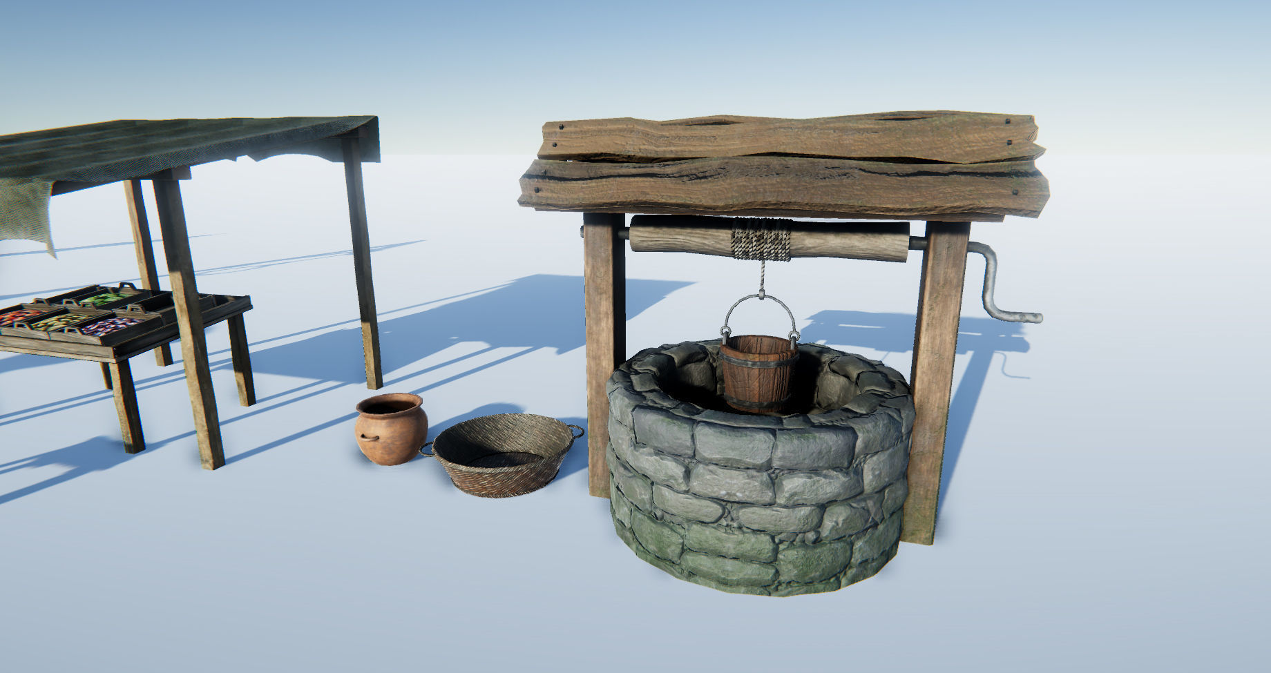 Medieval Props Set Low-poly 3D model_7