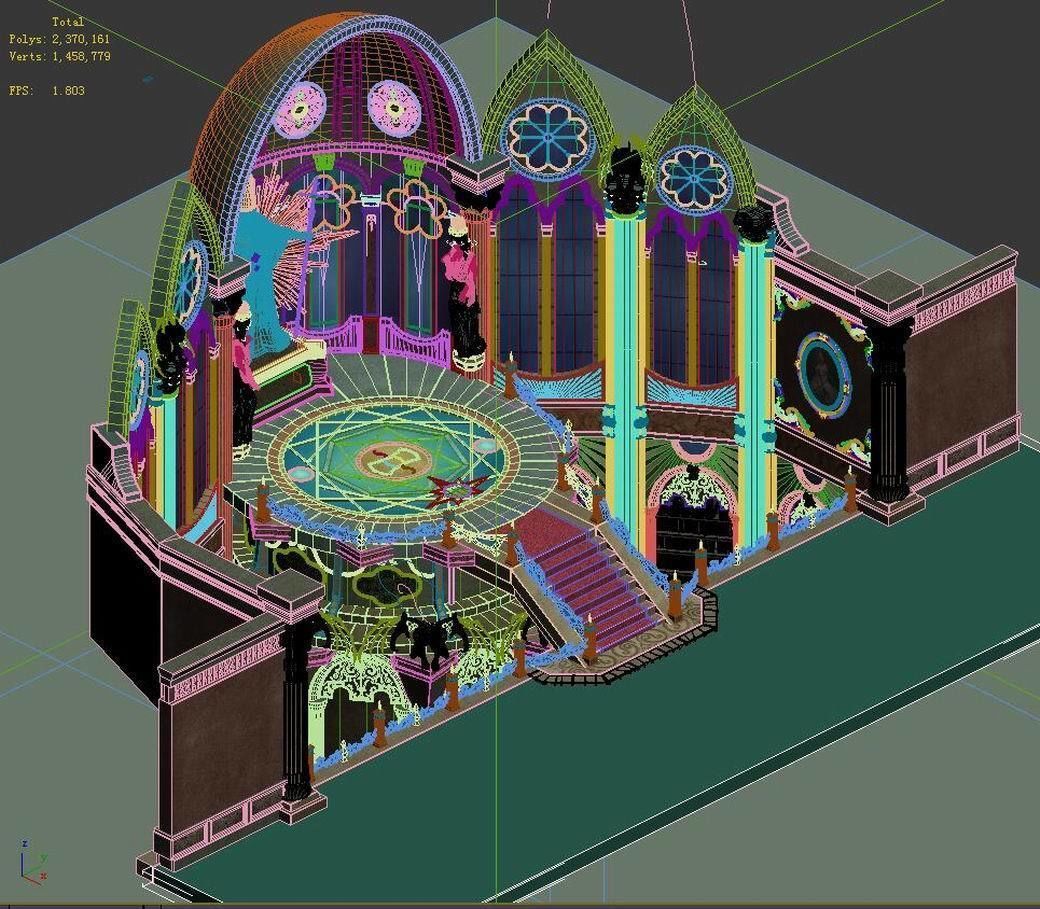 Tang Library - mysterious scroll seal hall 3D model_1