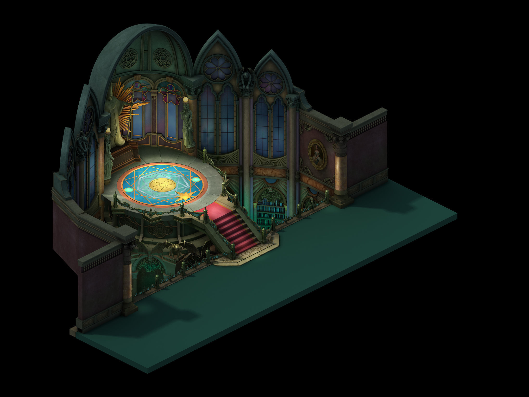 Tang Library - mysterious scroll seal hall 3D model_3