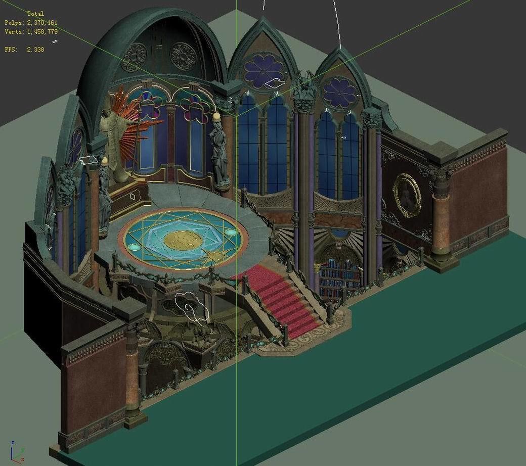 Tang Library - mysterious scroll seal hall 3D model_2