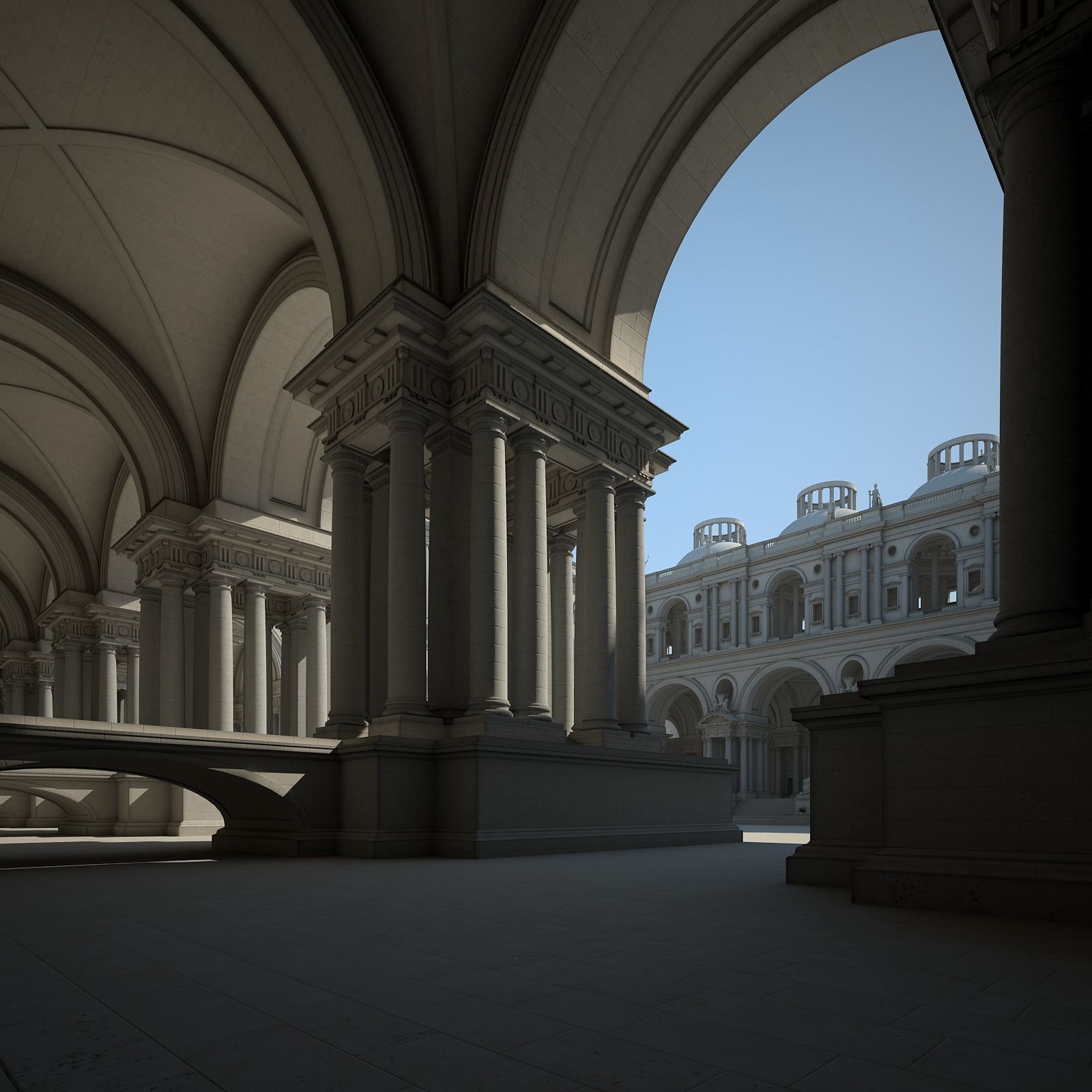 Courtyard of an Ancient Temple I 3D model_8
