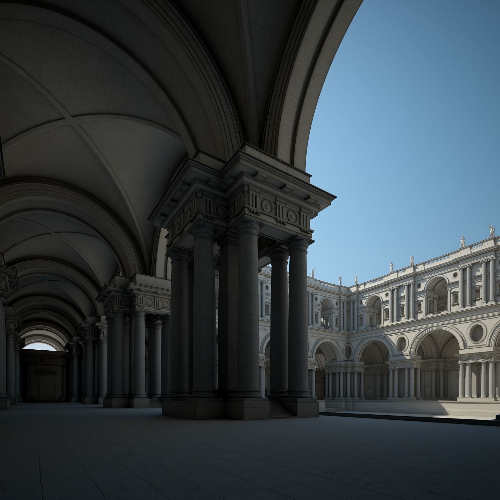 Courtyard of an Ancient Temple I 3D model_4