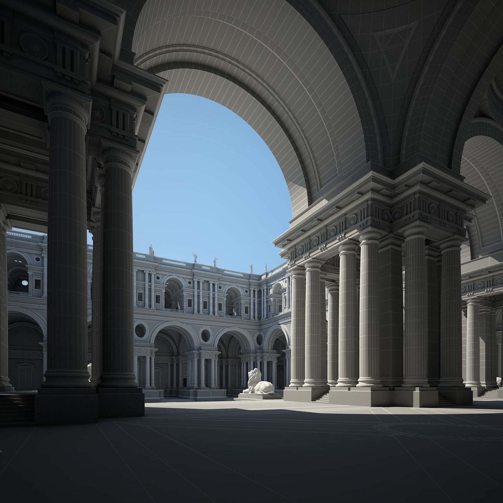 Courtyard of an Ancient Temple I 3D model_24