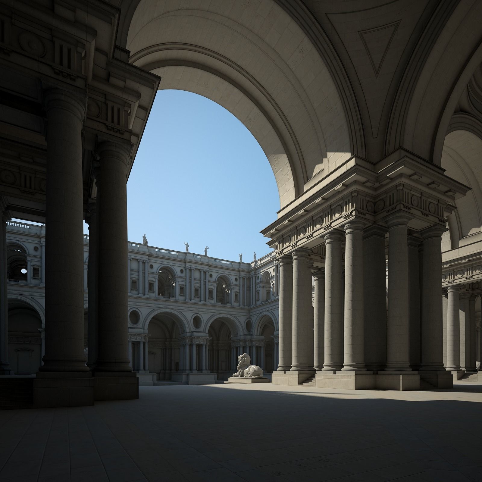 Courtyard of an Ancient Temple I 3D model_3