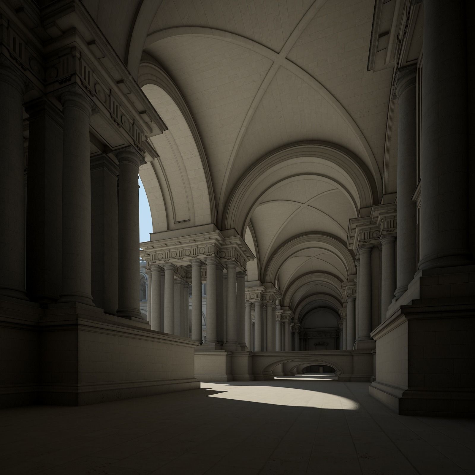 Courtyard of an Ancient Temple I 3D model_7