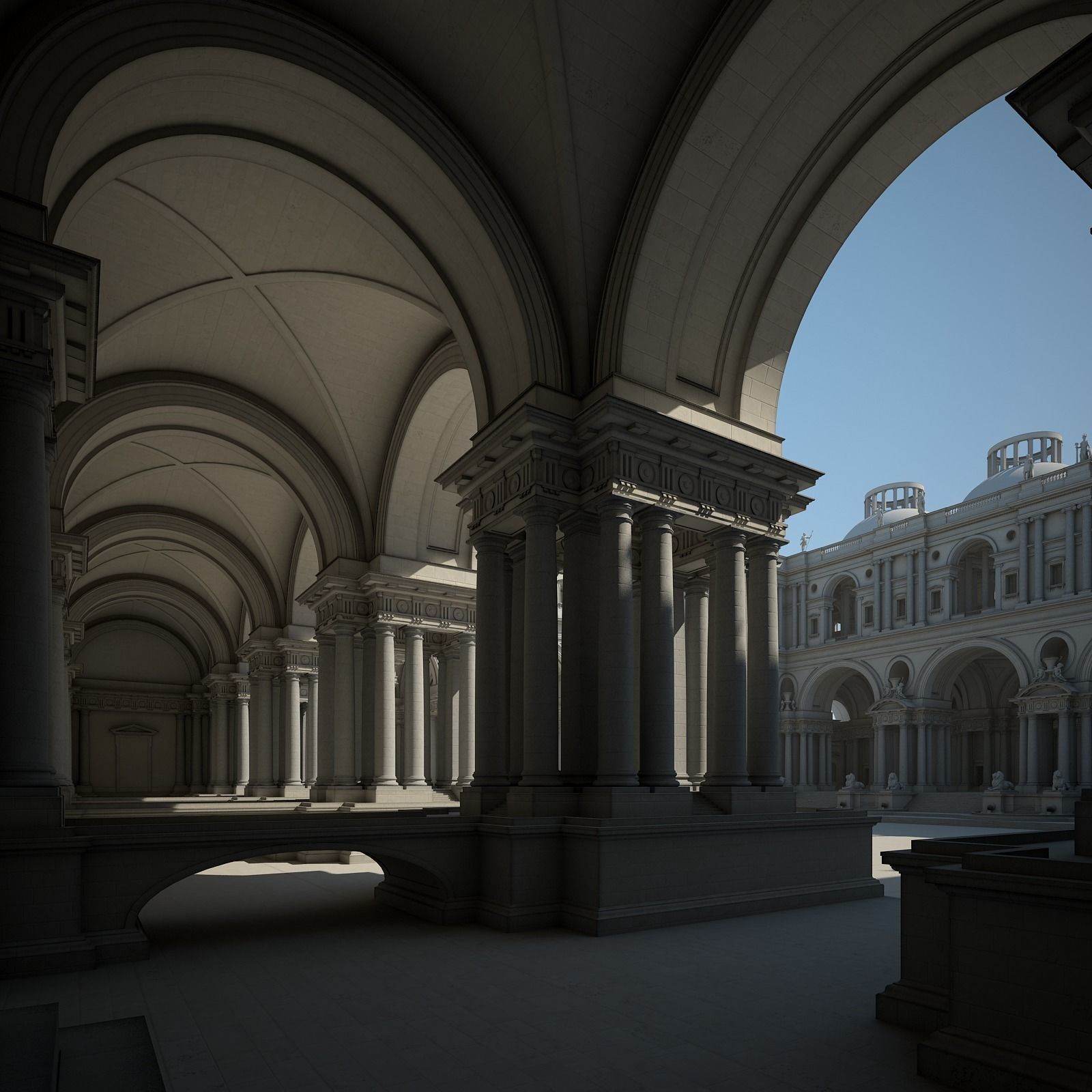 Courtyard of an Ancient Temple I 3D model_5