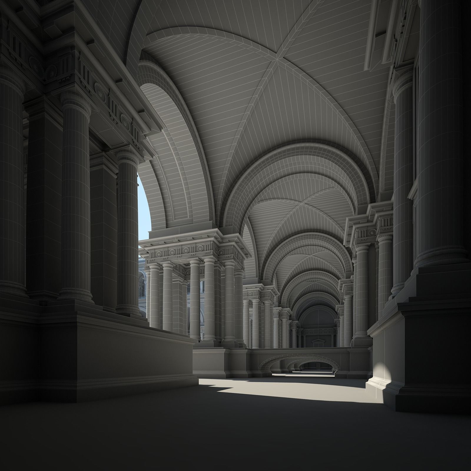 Courtyard of an Ancient Temple I 3D model_28