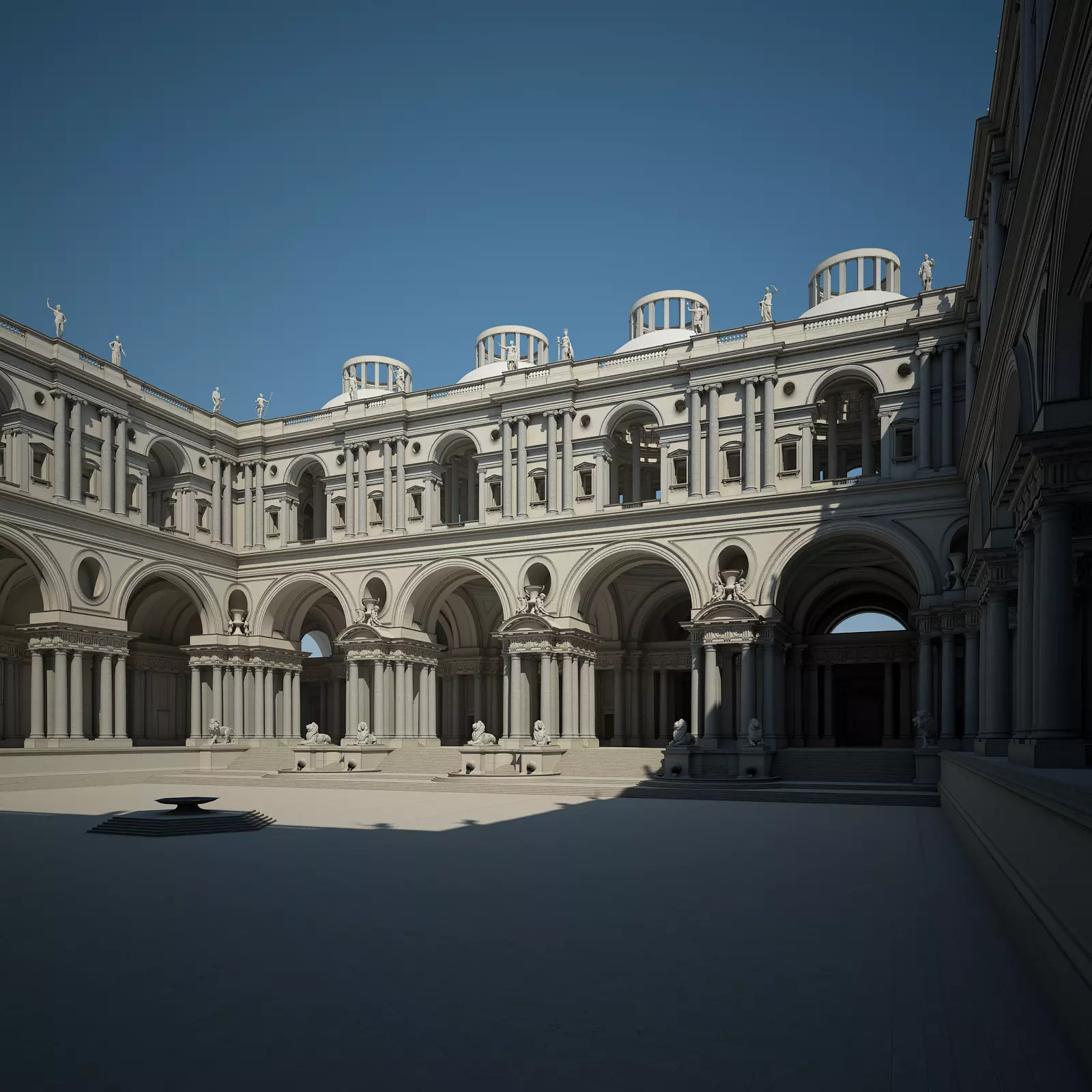 Courtyard of an Ancient Temple I 3D model_0