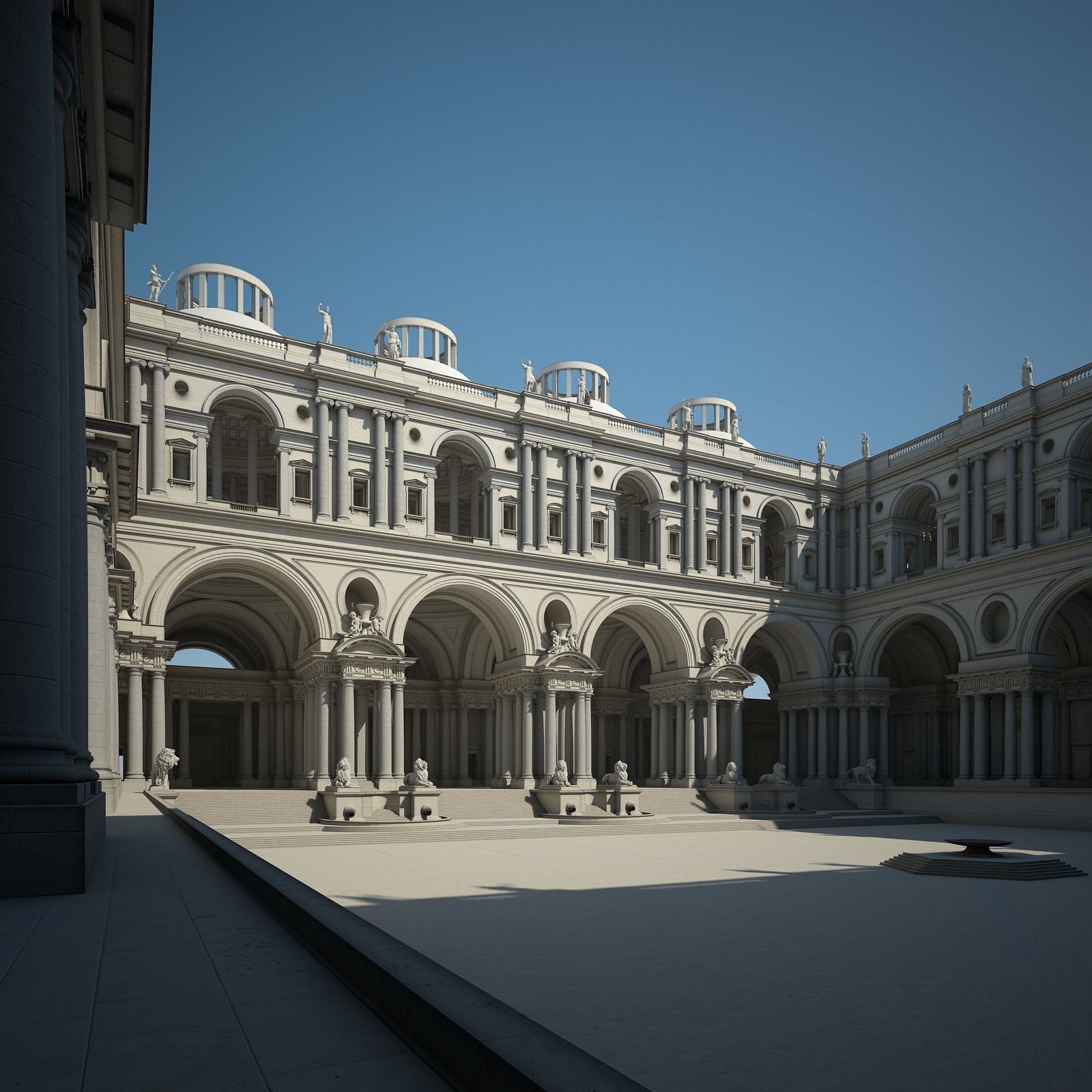 Courtyard of an Ancient Temple I 3D model_2