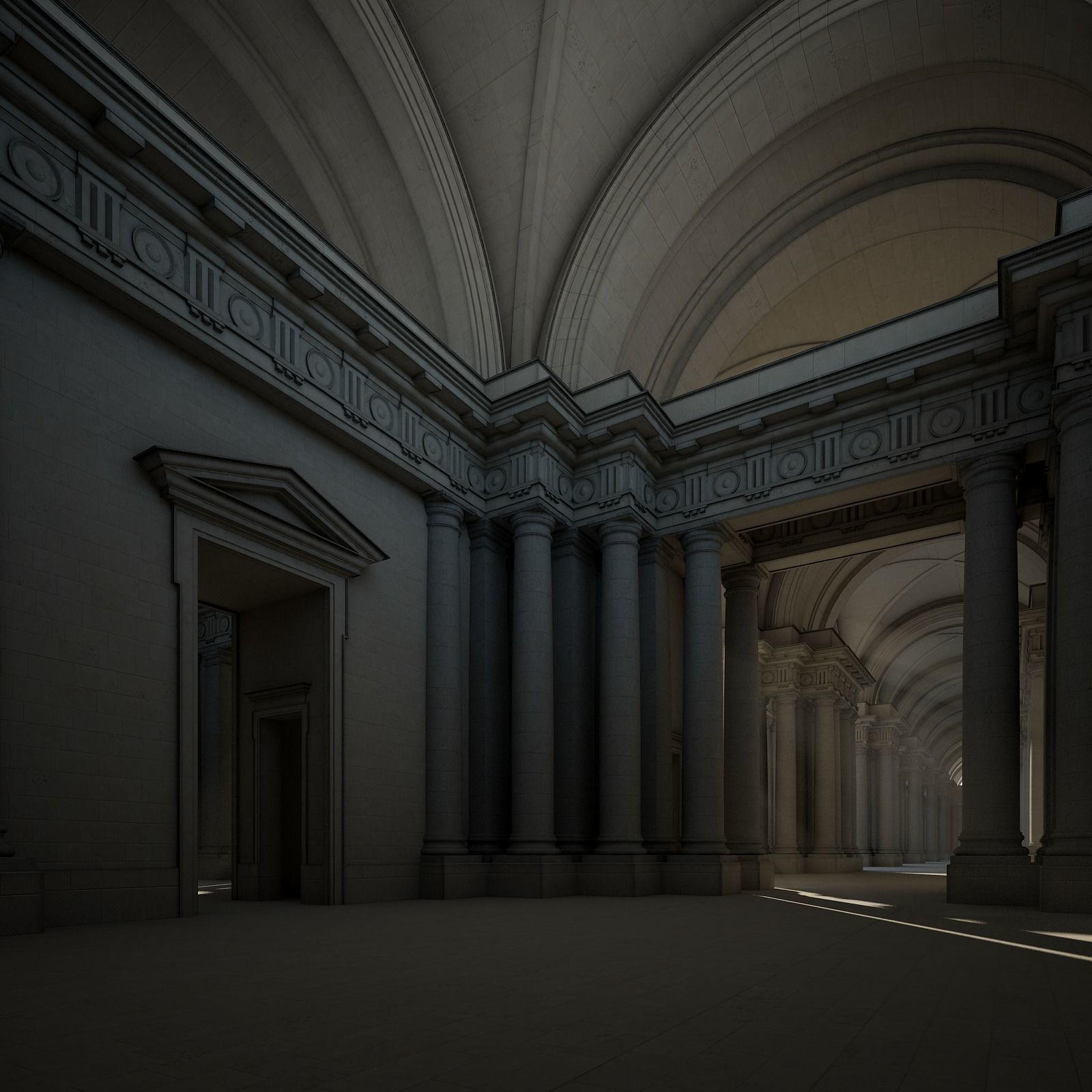 Courtyard of an Ancient Temple I 3D model_17