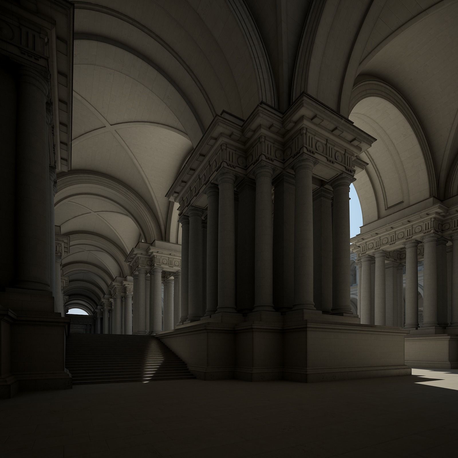 Courtyard of an Ancient Temple I 3D model_6