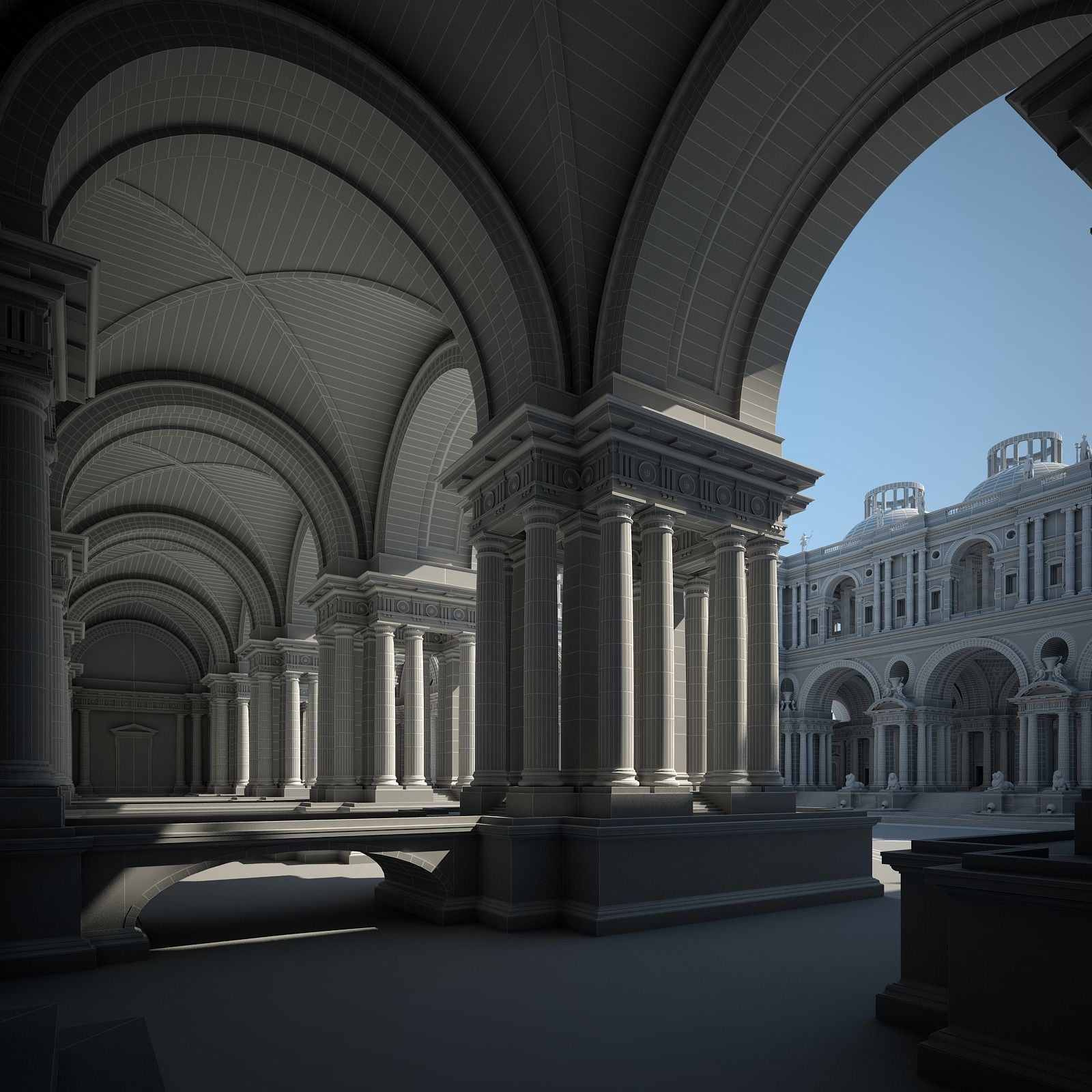 Courtyard of an Ancient Temple I 3D model_26
