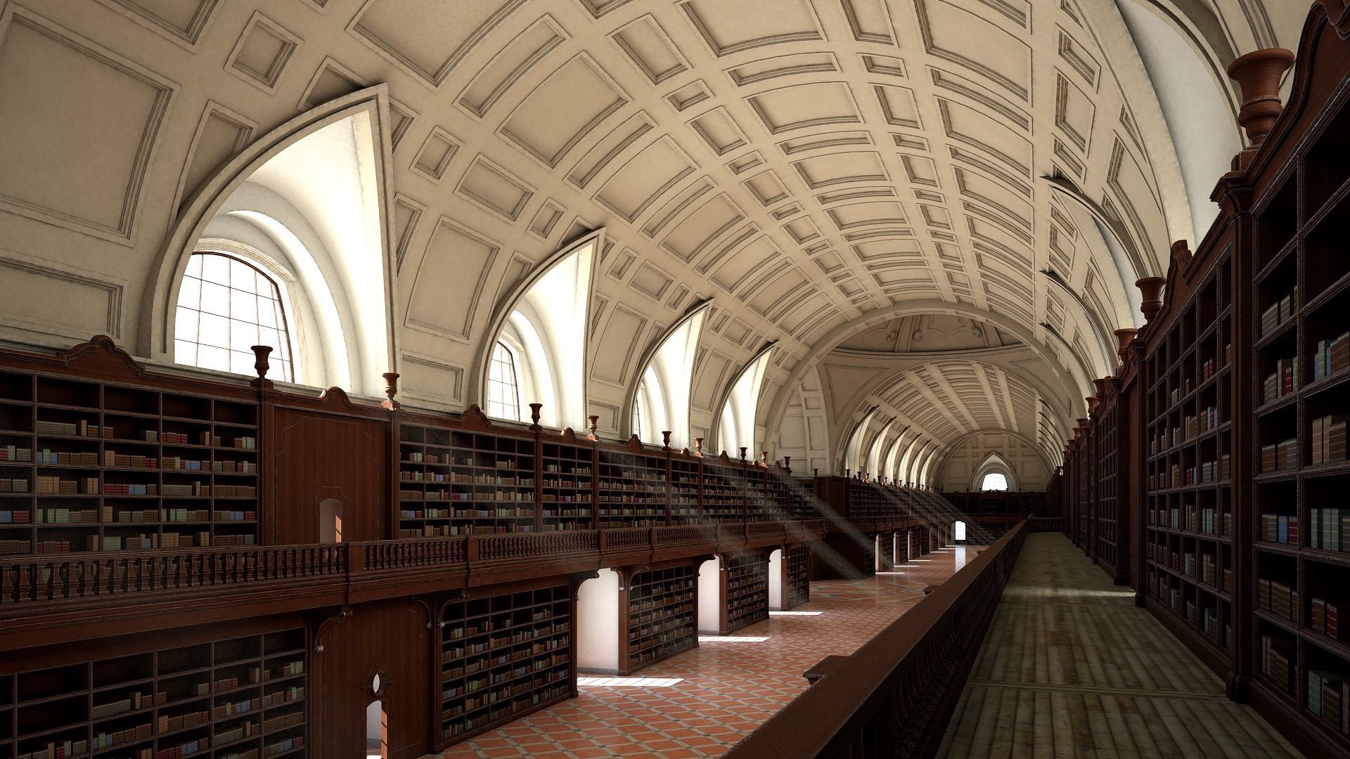 Old Library I 3D model_1