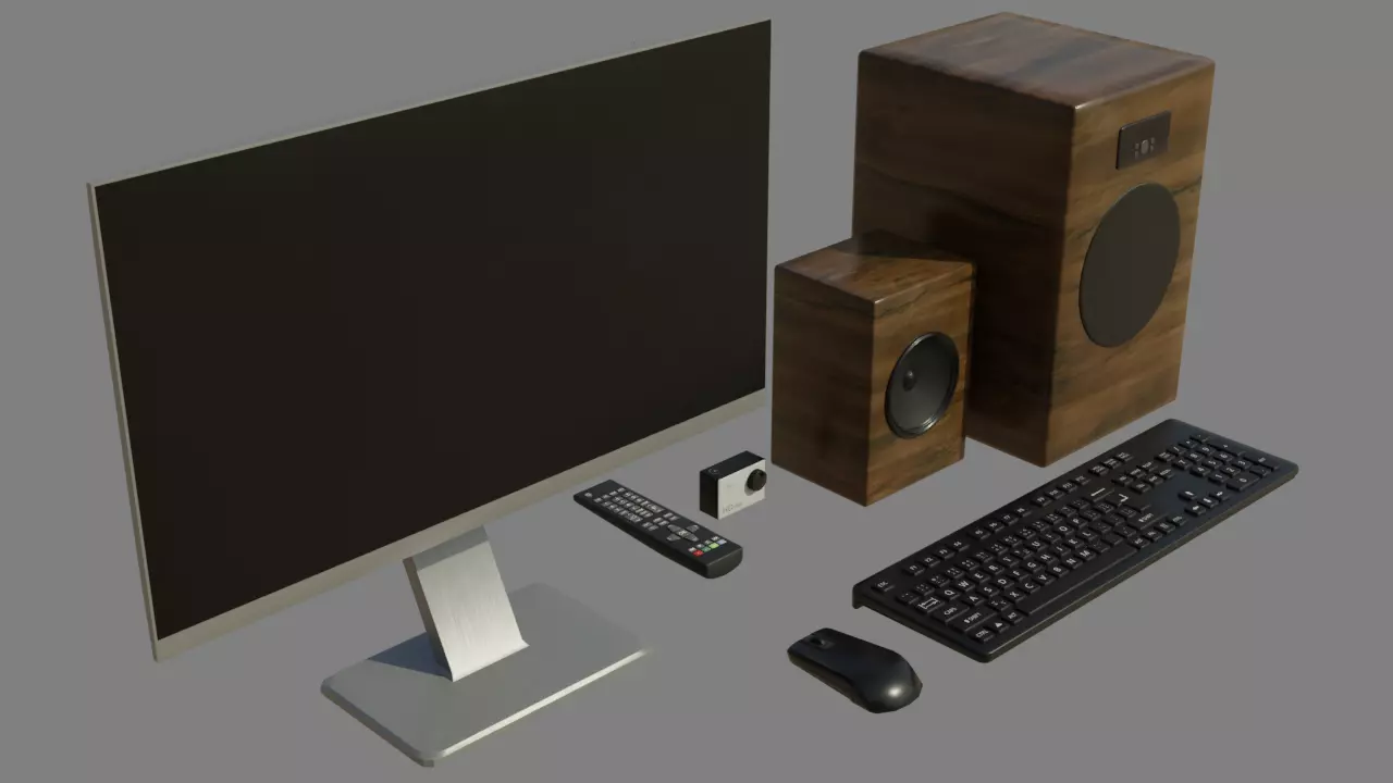 Electronics small pack Free low-poly 3D model