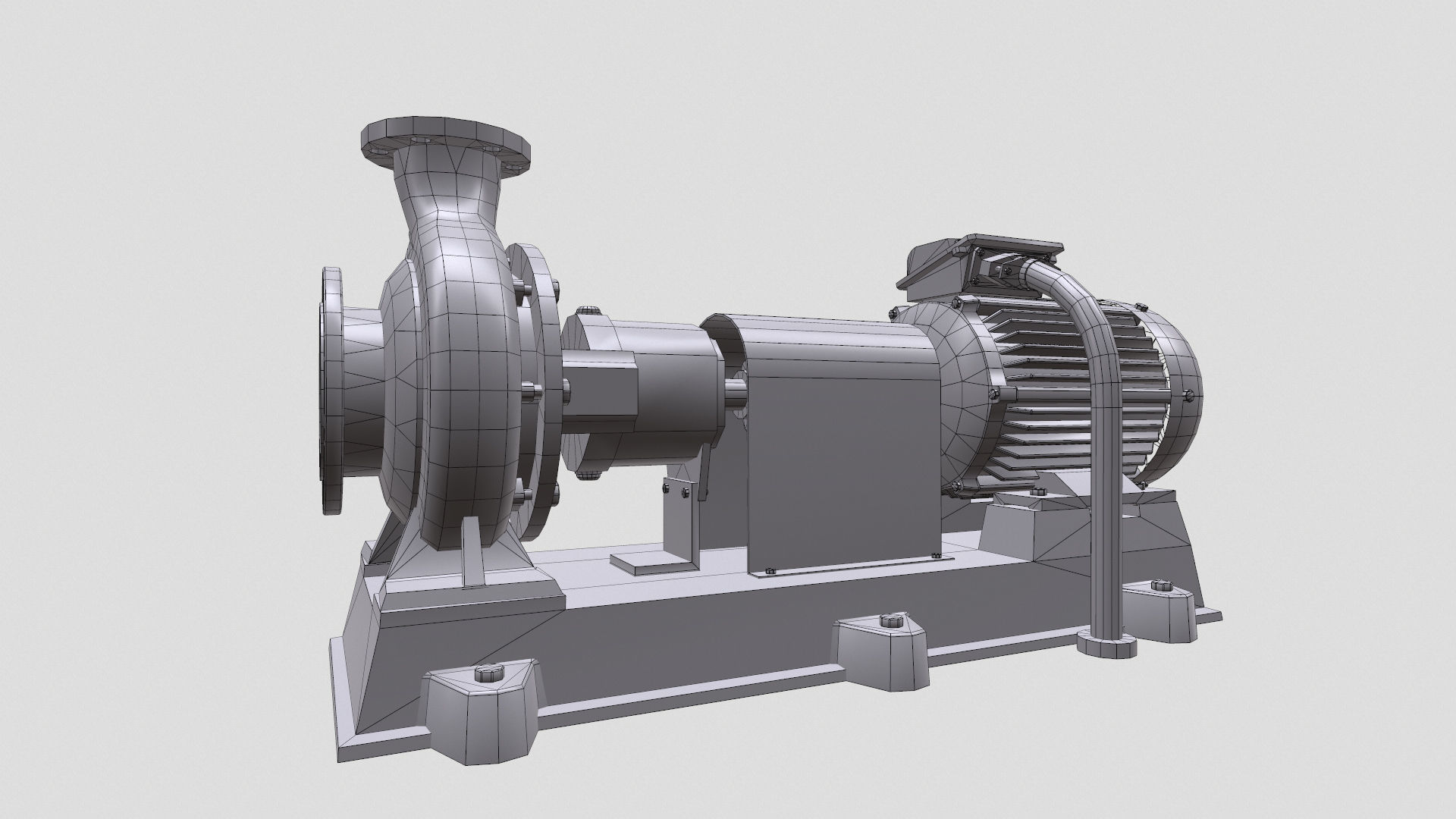 Chemical Pump Low-poly 3D model_7