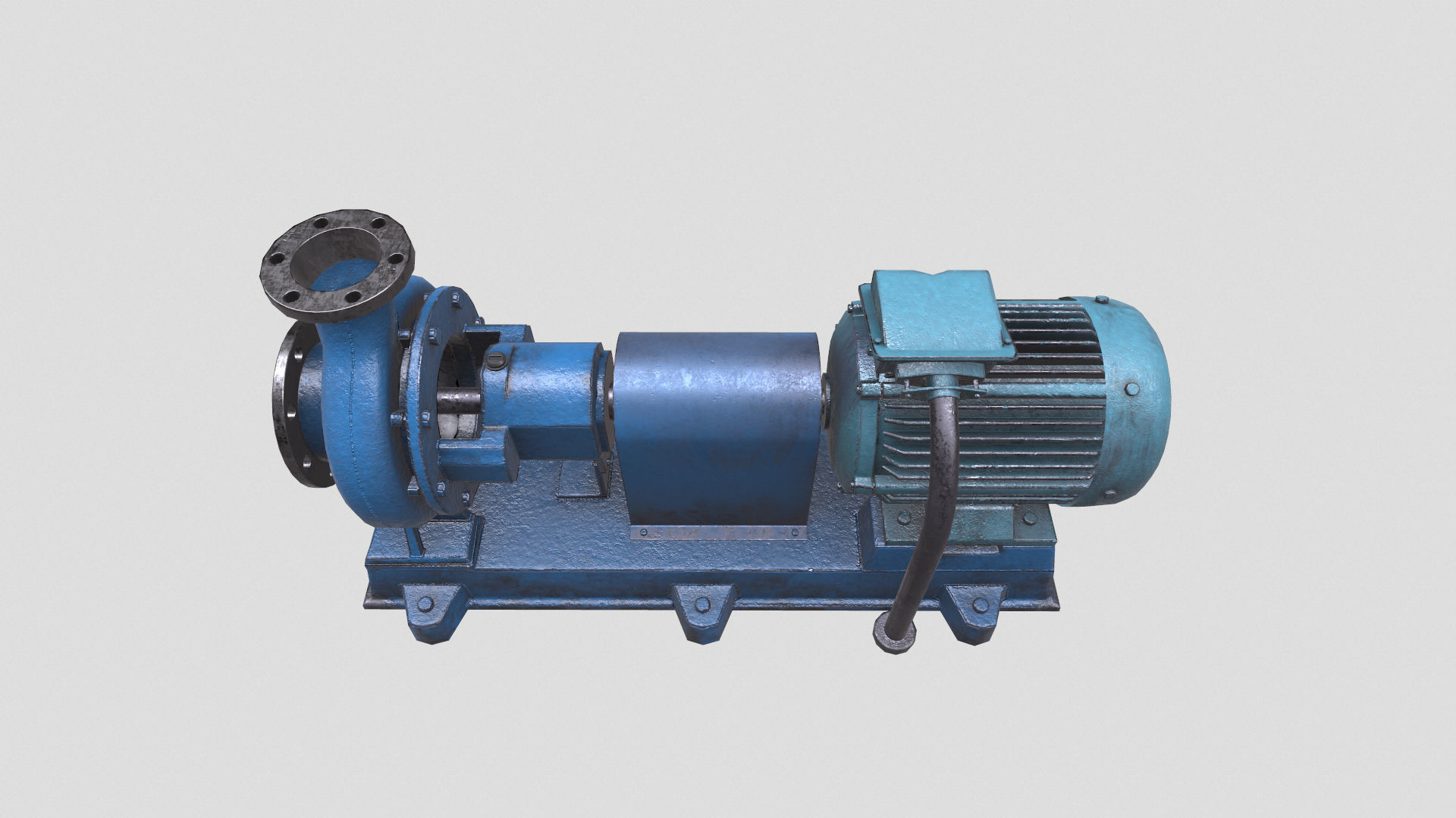 Chemical Pump Low-poly 3D model_2
