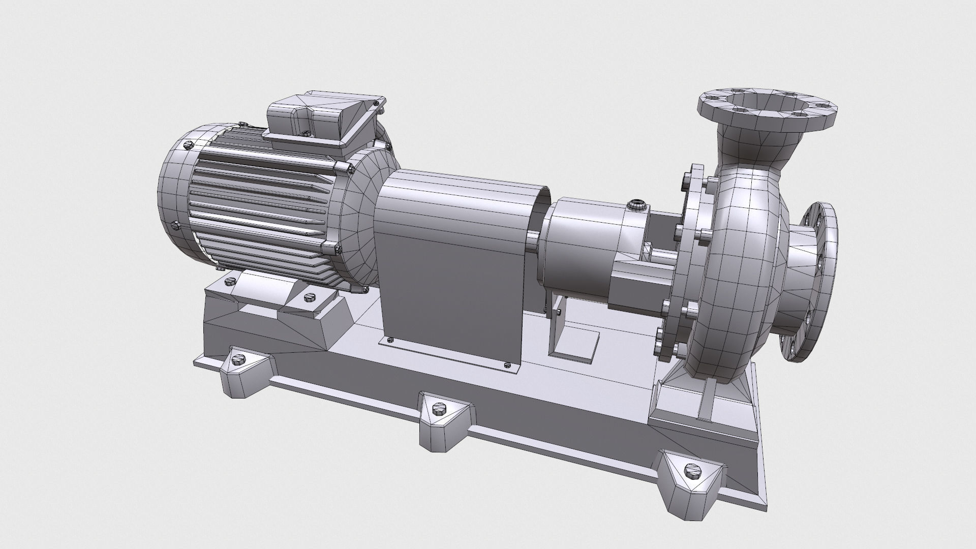 Chemical Pump Low-poly 3D model_8