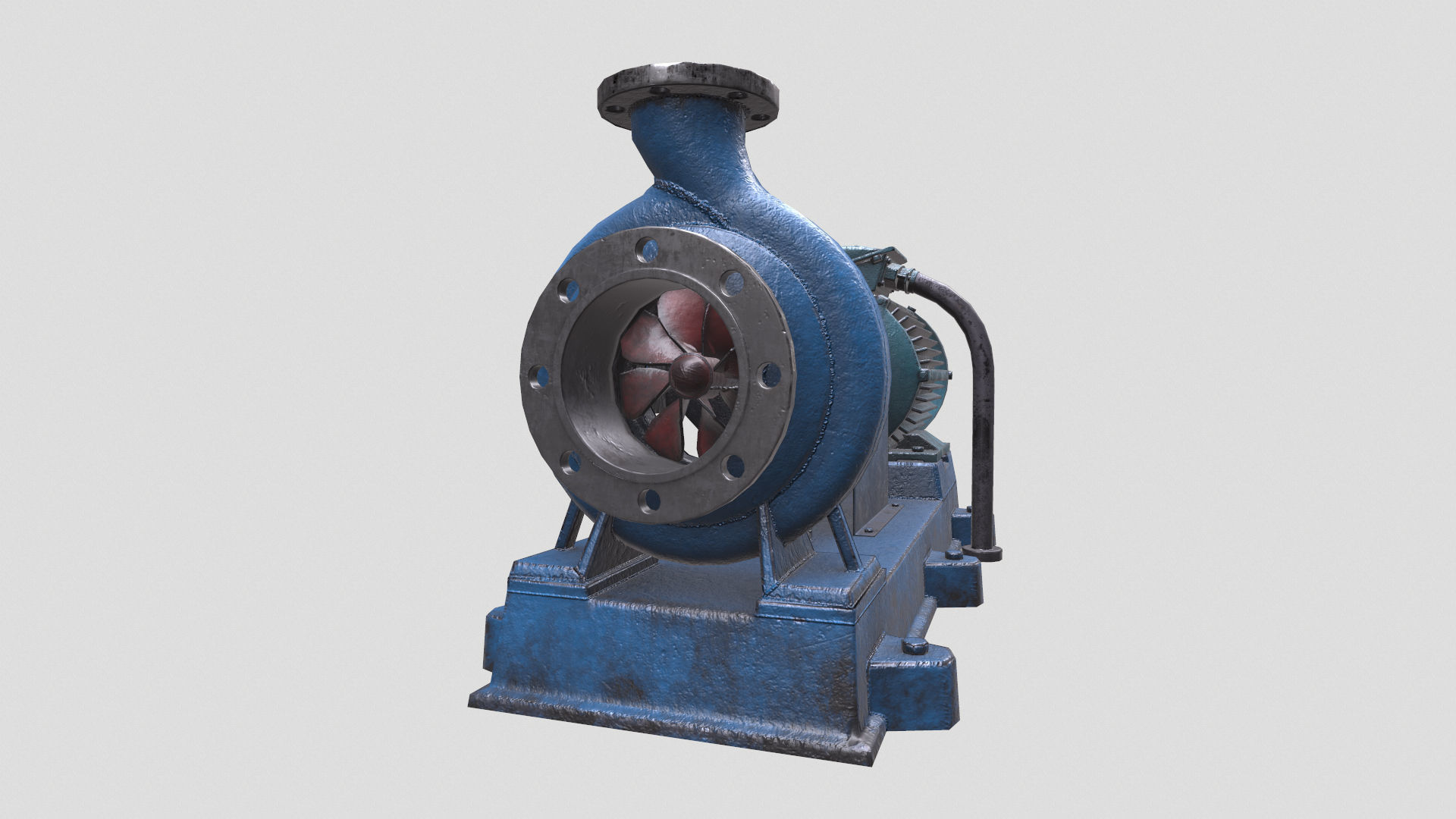 Chemical Pump Low-poly 3D model_1
