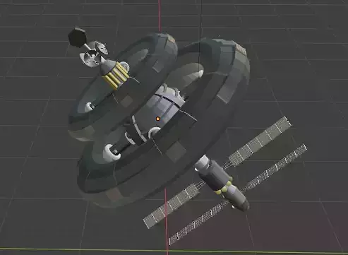spacestation low poly mesh Free 3D model