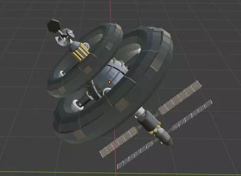spacestation low poly mesh Free 3D model