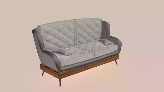 Inverted square patterned nordic sofa 3D model