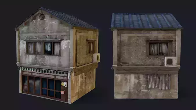 Tokyo Style Kanda House Low-poly 3D model