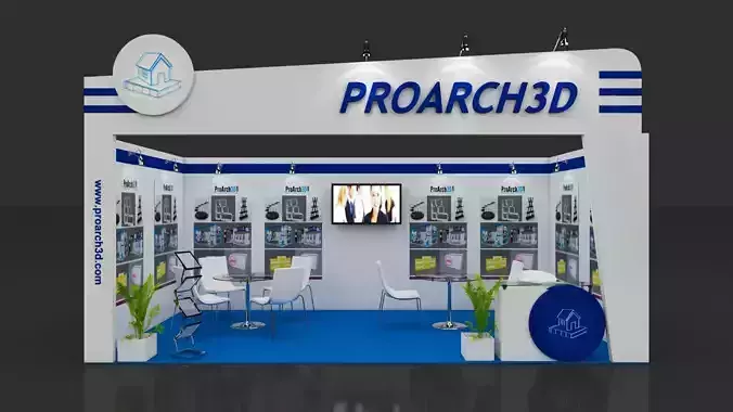 Exhibition stall 3d model 6 mtr x 3 mtr 3D model