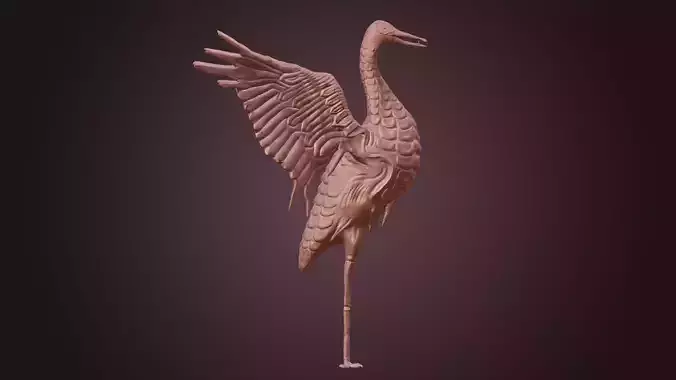 Bird with a fish in mouth Free 3D print model