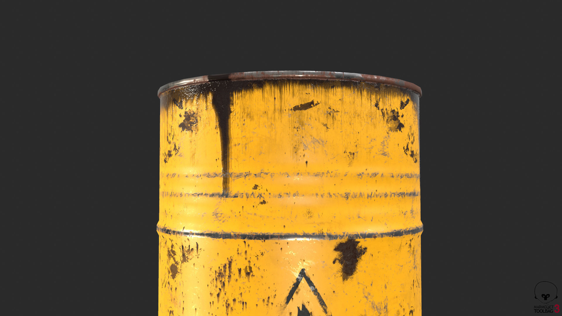Old Rusty Oil Drum with oil leakage Game Ready Low-poly 3D model_11