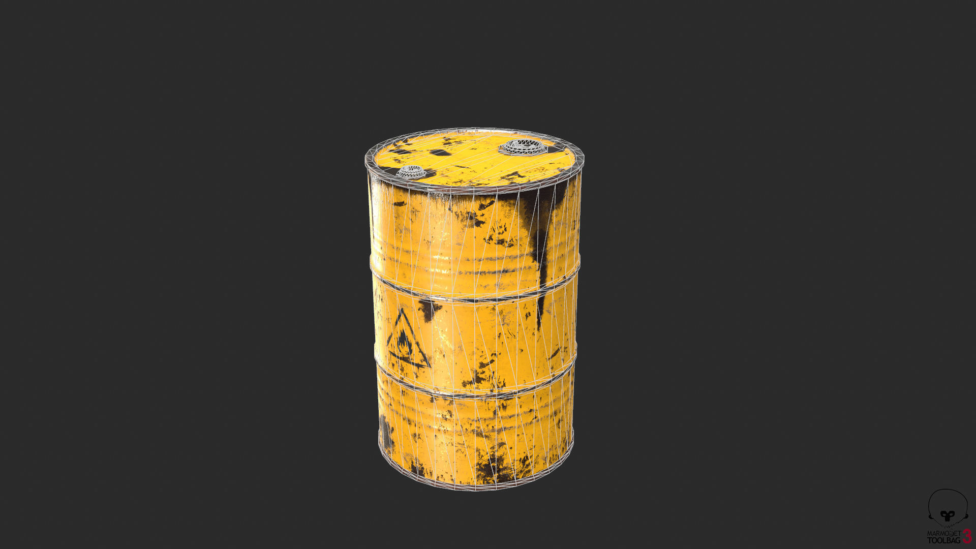 Old Rusty Oil Drum with oil leakage Game Ready Low-poly 3D model_21
