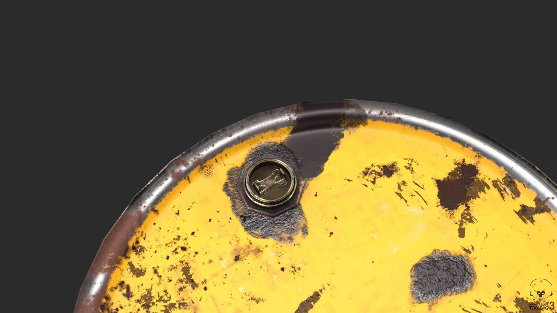 Old Rusty Oil Drum with oil leakage Game Ready Low-poly 3D model_13