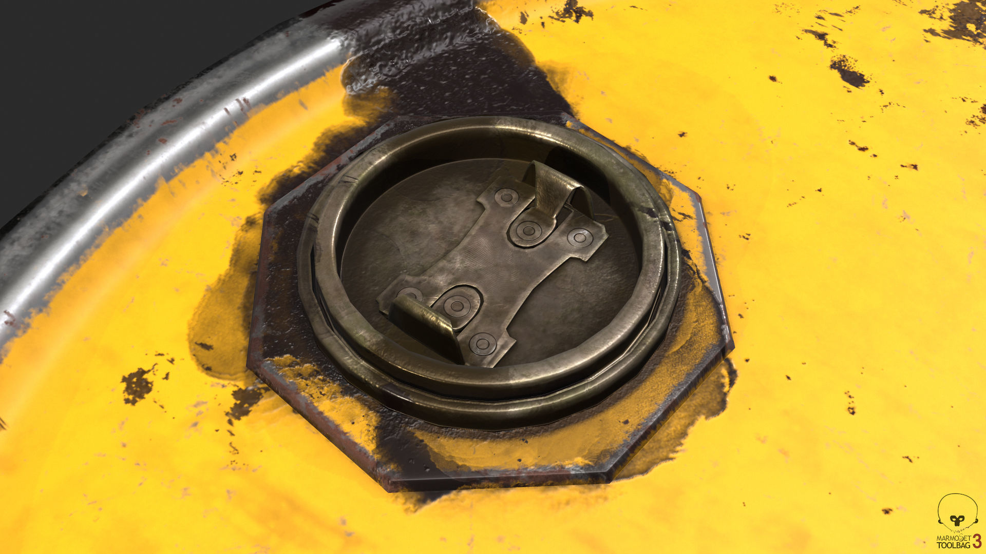 Old Rusty Oil Drum with oil leakage Game Ready Low-poly 3D model_15