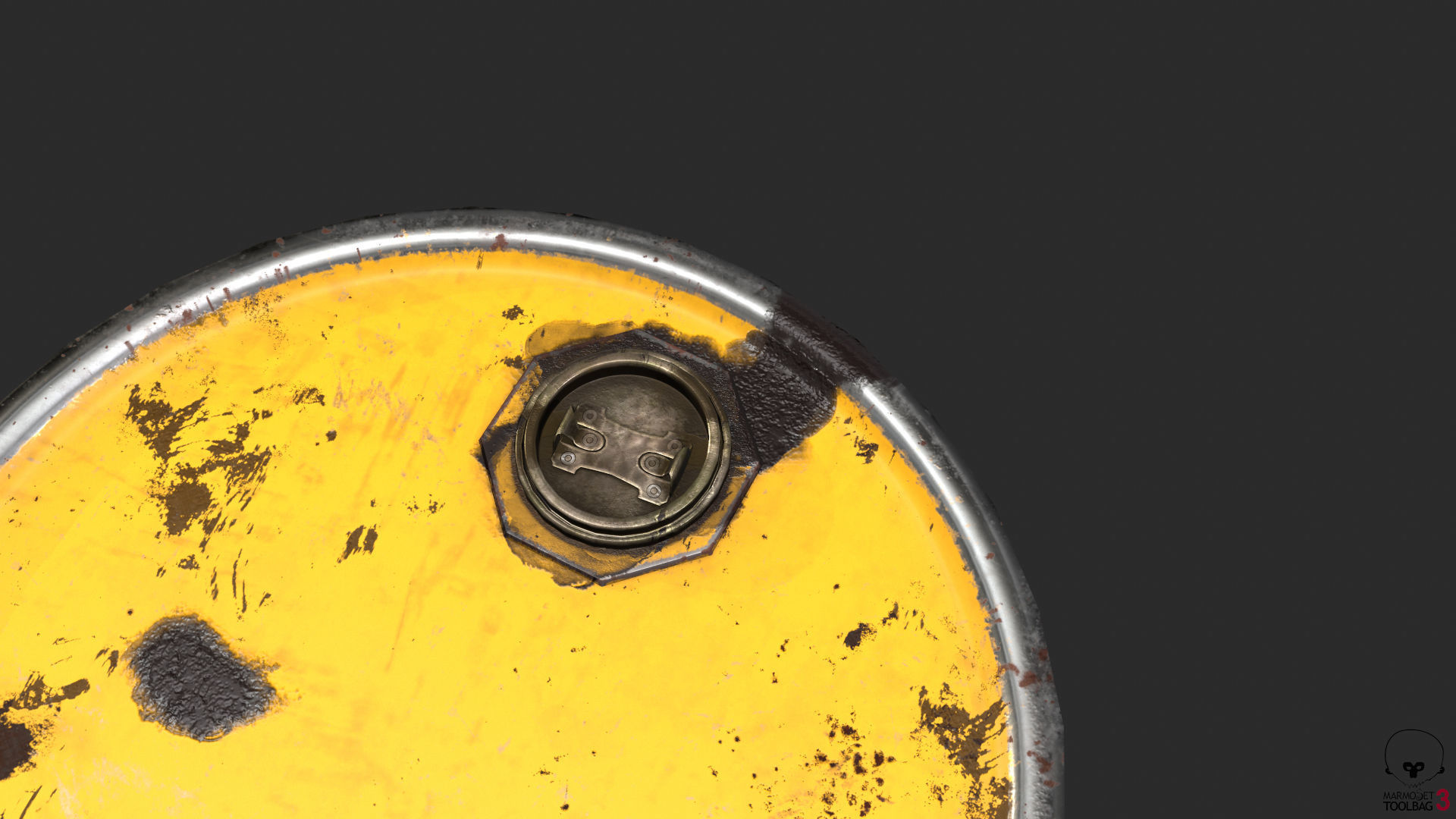 Old Rusty Oil Drum with oil leakage Game Ready Low-poly 3D model_14