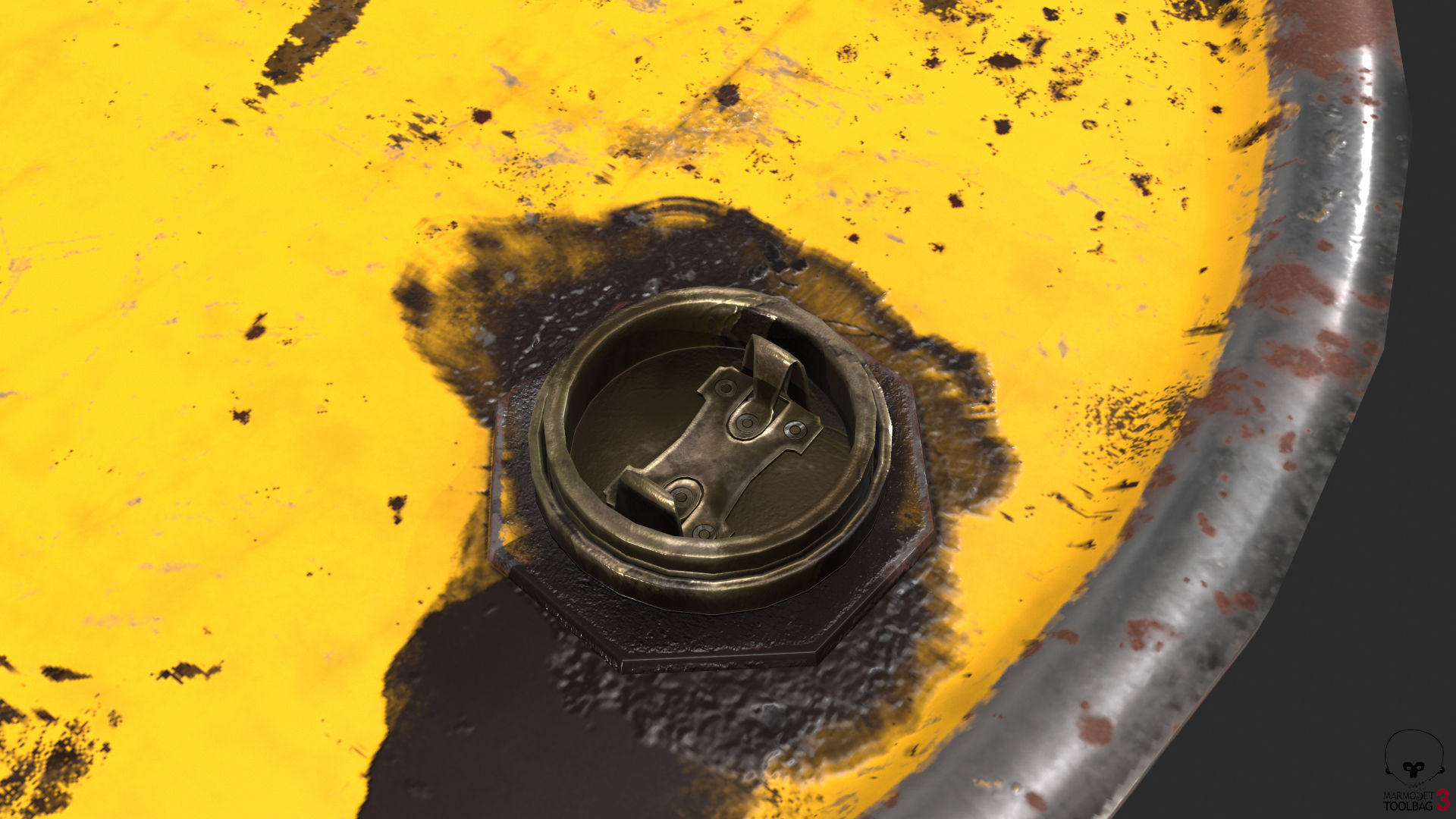 Old Rusty Oil Drum with oil leakage Game Ready Low-poly 3D model_16