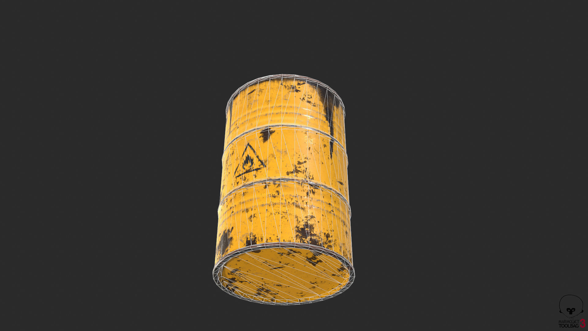 Old Rusty Oil Drum with oil leakage Game Ready Low-poly 3D model_22