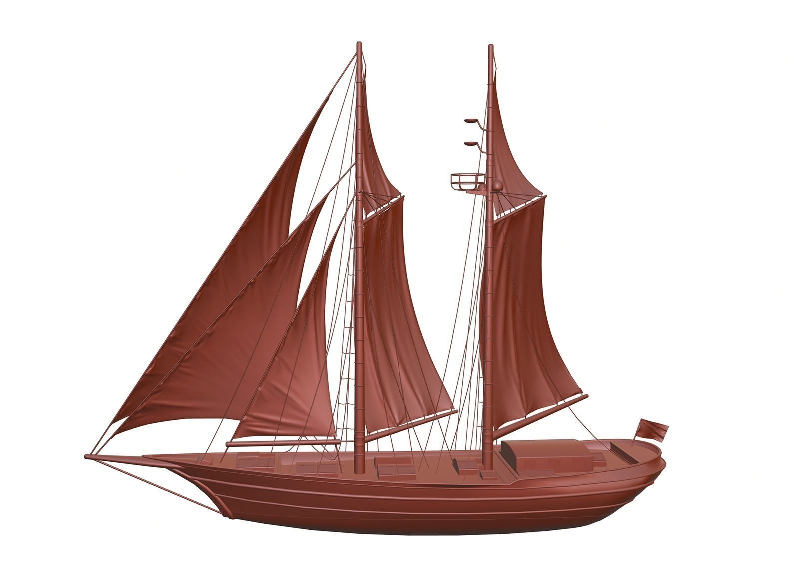 Recreation sailboat 3D model_7