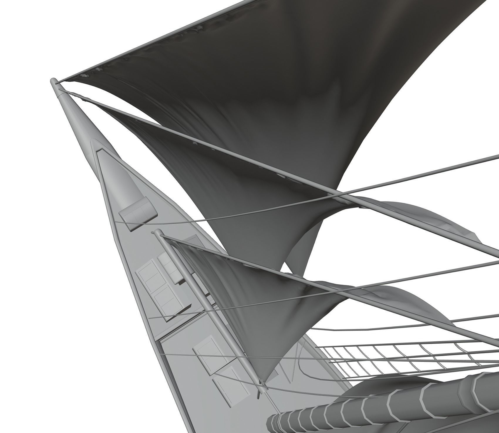 Recreation sailboat 3D model_4