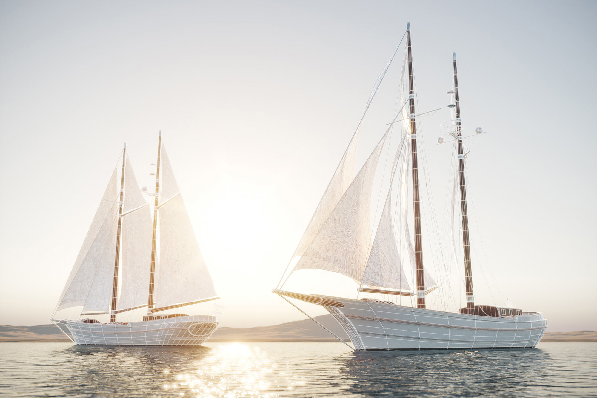 Recreation sailboat 3D model_1