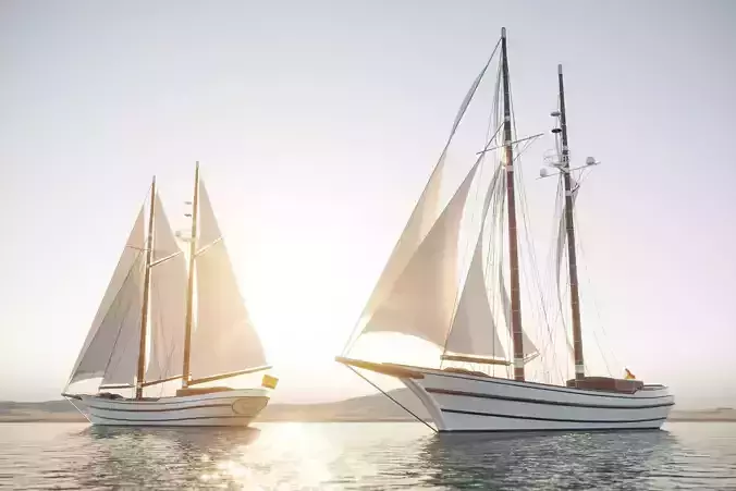 Recreation sailboat 3D model
